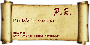 Pintér Rozina névjegykártya